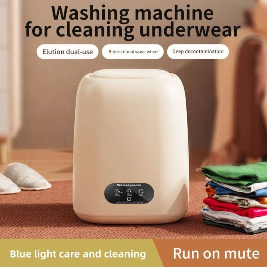 Sattire Volautomatische Miniwasmachine – Compact & Draagbaar met Centrifuge – Voor Ondergoed & Kinderkleding (220V)