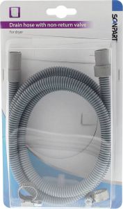 Scanpart afvoerslang set voor condensdroger 1.5 meter Flexibel 8 en 10 mm aansluiting Met terugslagklep en slangklemmen Geschikt voor AEG Beko Bosch Samsung Siemens Whirlpool Universeel