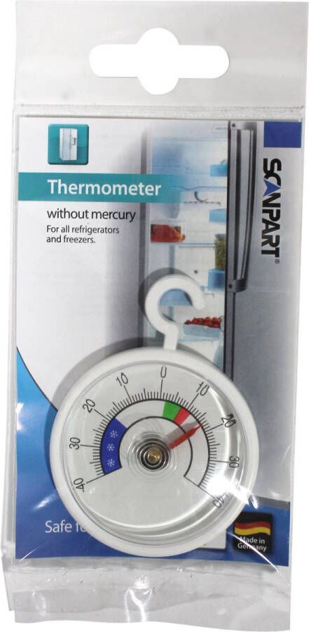 Scanpart koelkast thermometer analoog Ook geschikt voor vriezer Analoge koelkastthermometer Meetbereik temperatuur -40°C tot +40°C - Foto 1