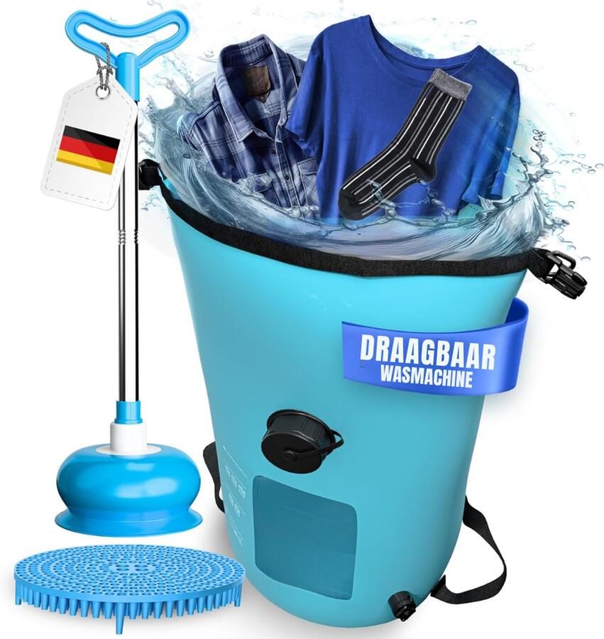 Sch Mini Wasmachine Blauw ‎15cm x 30cm x 30cm