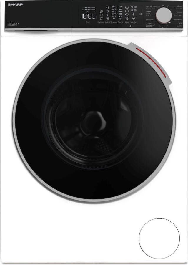 Sharp -ESNFL814CWDABX-wasmachine-energie label A-20%-8kg-1400RPM-10 jaar motorgarantie
