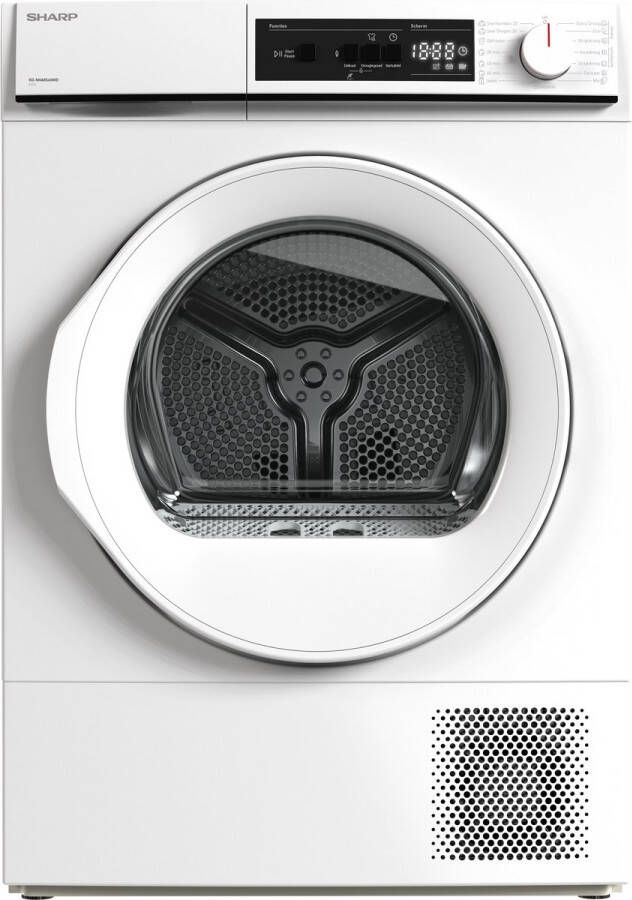 Sharp KDNHA8S6GWDBX warmtepomp droger 8kg energie label D 15 programma's trommelverlichting