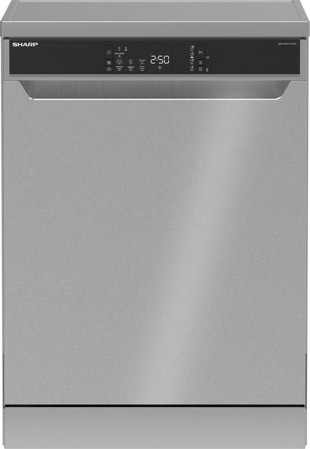 Sharp QWNA1FF47D4WEU vrijstaande vaatwasser energie label D 7 programma's steam wash aktief droogsysteem zilver - Foto 1