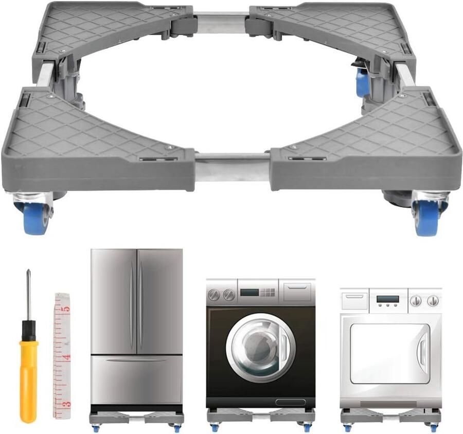 ShopHaven Verstelbaar Onderstel met Wielen Voor Wasmachine Droger Vriezer en Koelkast Multifunctioneel Basisframe Tafel Oven en Apparaten Stevig en Verplaatsbaar Ruimtebesparend