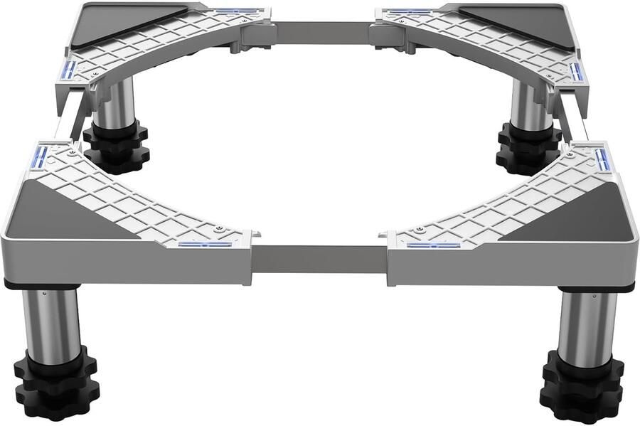 ShopHaven Wasmachine Verhoger en Koelkast Onderstel Verstelbare Breedte 44.5-67 cm Hoogte 18-22 cm Draagvermogen 350 kg Universele Steun voor Wasmachine Droger en Vriezer Antislip en Trillingsdempend Wit