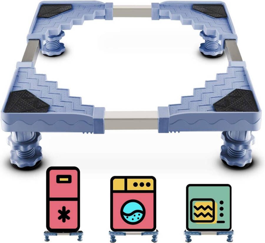 ShopHaven Verstelbare Wasmachine Onderstel Verrijdbare Multifunctionele Basis Voor Wasmachine Droger Koelkast en Vriezer Stevige en Duurzame Ondersteuning Huiselijk Gebruik