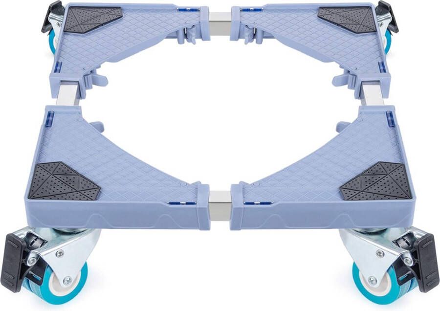 ShopHaven Verstelbare Wasmachine Standaard met Rubberen Wielen Geschikt voor Koelkast Droger en Wasmachine Multifunctionele Verplaatsbare Ondersteuning Instelbare Afmetingen 44-75 cm Breed