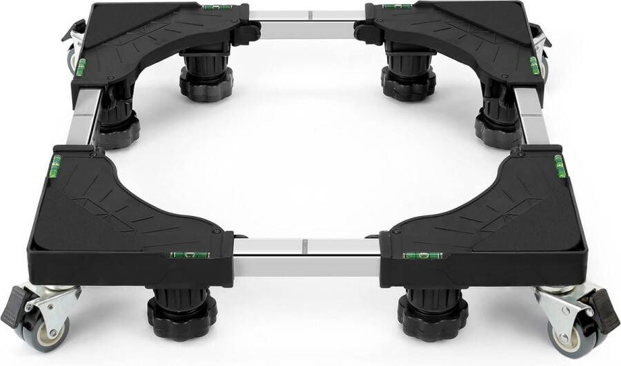 ShopHaven Washer Stand met 8 Gevoerde Wielen en 4 Vergrendelbare Wielen Draagvermogen 300 kg Verstelbare Breedte 40-62 cm Hoogte 11-12 5 cm Basis voor Wasmachine