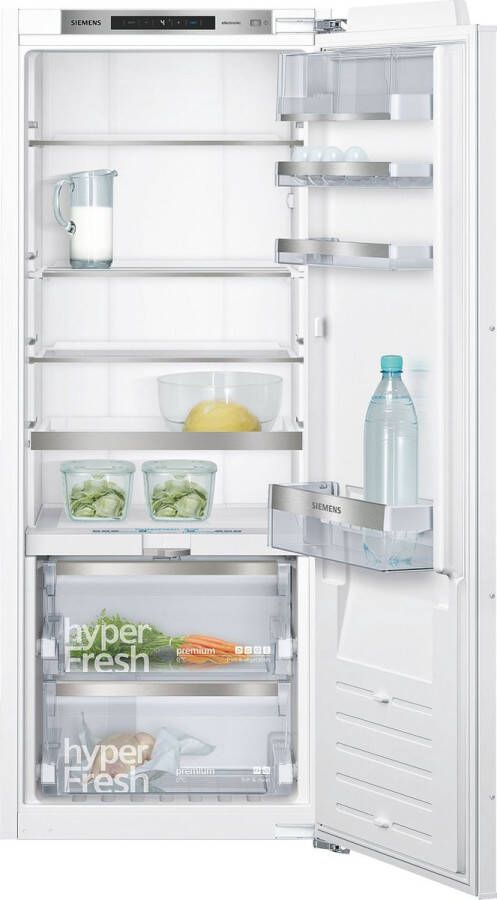 Siemens KI51FADE0 iQ700 Inbouwkoelkast 139.7 cm x 55.8 cm Vlakscharnier hyperFresh Premium 0 °C: De beste omgeving voor al je versen Led verlichting
