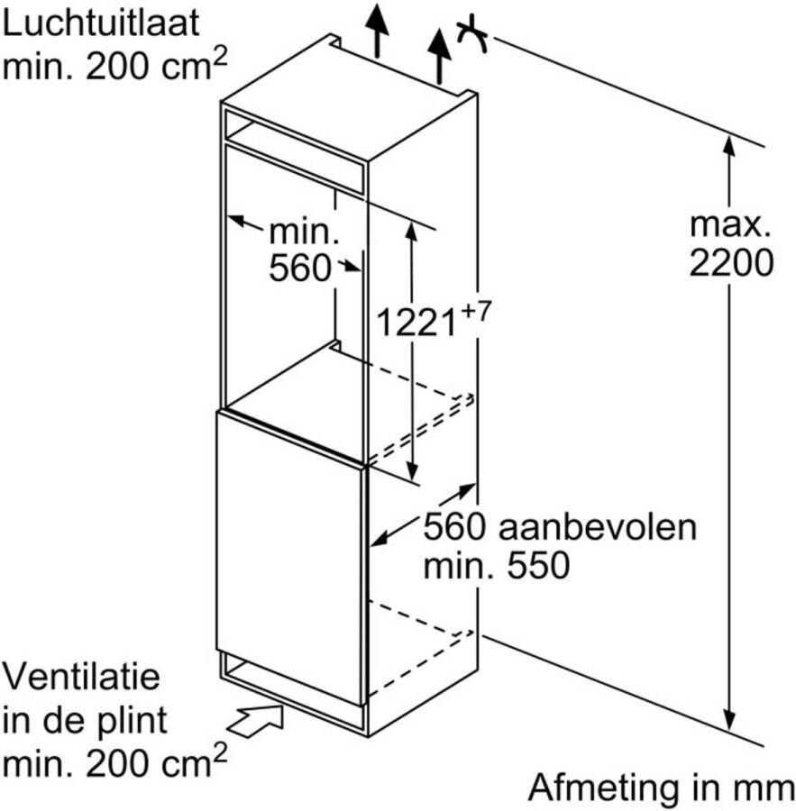 Siemens iQ100 KI42LNSE0 combi-koelkast Ingebouwd E Wit - Foto 1
