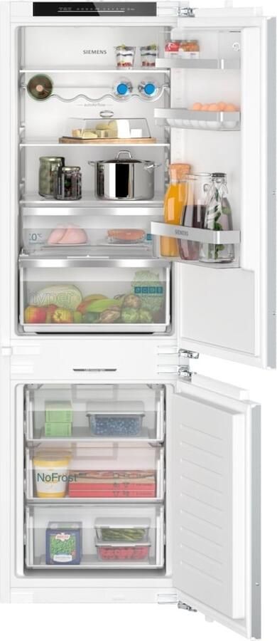 Siemens KI86NADD0 iQ500 Inbouw koelkast koel-vriescombinatie 177.2 cm x 55.8 cm Vlakscharnier softClose noFrost: nooit meer je vriezer ontdooien hyperFresh meer ruimte voor groente en fruit