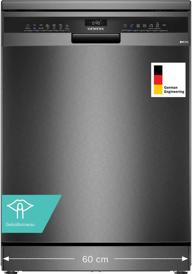 Siemens SN23EC03ME iQ300 Vrijstaande Vaatwasser Zwart Home Connect varioSpeed Plus je vaat tot wel drie keer zo snel schoon Intelligent autoOpen dry: snel en energiezuinig - Foto 5
