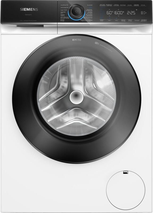 Siemens WG56B2ABFG iQ700 Wasmachine 10 kg 1600 rpm Automatisch doseren 30% zuiniger dan energielabel A Added steam: minder gekreukte was Home Connect