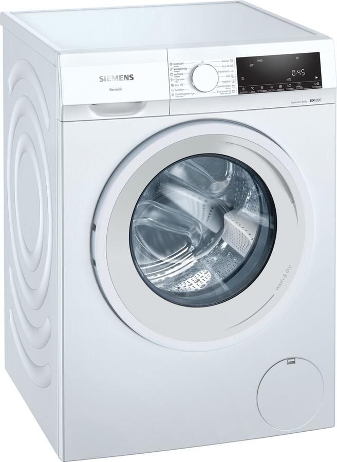 Siemens WN34A100NL iQ300 Was-droogcombinatie iQ300 8 5 kg 1400 rpm Wash&Dry 45 60: snel en efficiënt wassen en drogen in slechts 45 of 60 minuten autoDry: zacht gecontroleerd en energiezuinig drogen