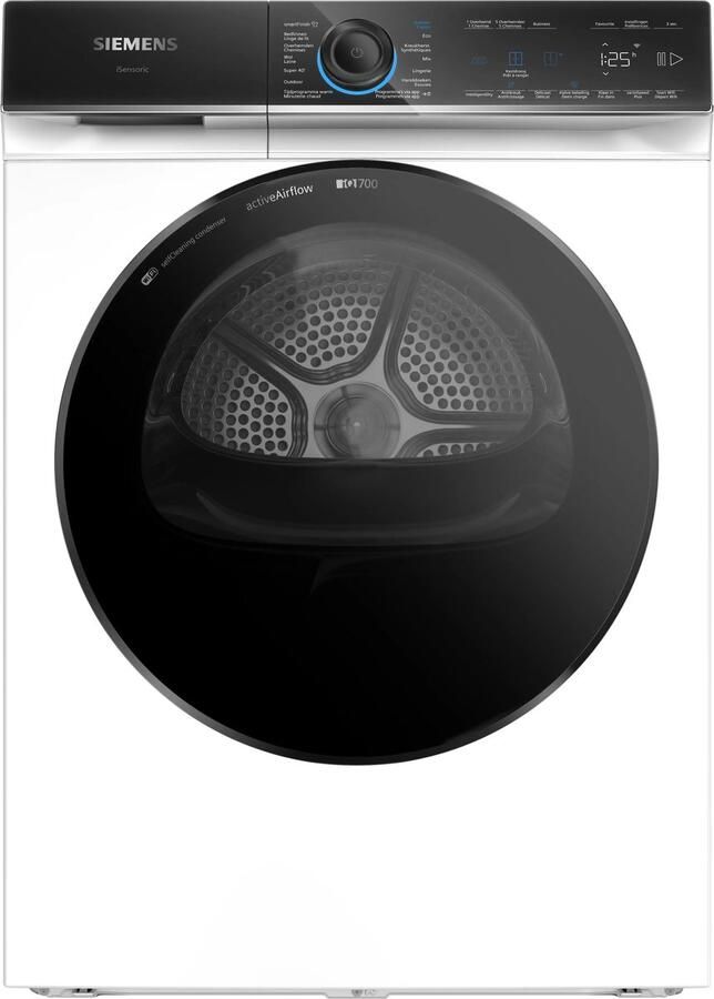 Siemens WR47B2C0FG iQ700 Wasdroger Warmtepompdroger 9 kg Energielabel A smartFinish: vermindert kreukels tot 50% Zelfreinigende condensor blijvend energiezuinig