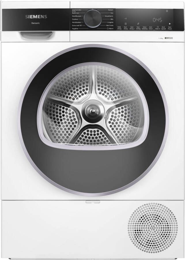 Siemens WQ33G2DCNL iQ500 Wasdroger Warmtepompdroger 9 kg Stil speedPack: Bespaart tijd autoDry: bereikt uitstekende droogresultat
