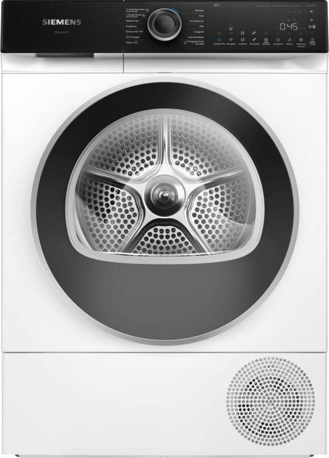 Siemens WQ46H2CLNL iQ500 Wasdroger Warmtepompdroger Zelfreinigende condensor blijvend energiezuinig- Zeer stil 9 kg varioSpeed: versnel het droogproces tot 38% Home Connect