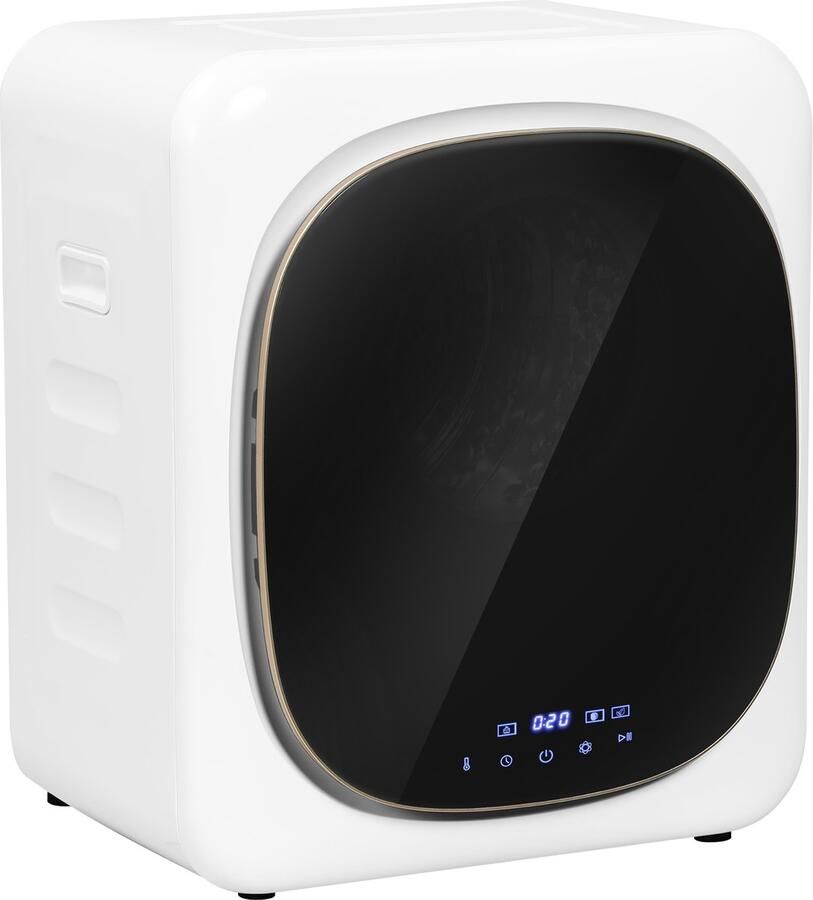 ECTEATOY Wasdroger 4 kg Mini Droger met Timer en Touch Display RVS Trommel 48x40x56 cm Wit