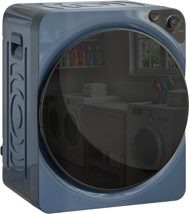 Sogiol Compacte wasdroger met ventilatie 1000W elektrische droger 5 kg capaciteit 5 droogstanden roestvrijstalen trommel blauw