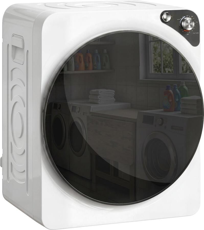 Sogiol Mini Wasdroger 5 kg 5 programma's 1000 W tot 60℃ -timer roestvrijstalen trommel voor thuisgebruik wit