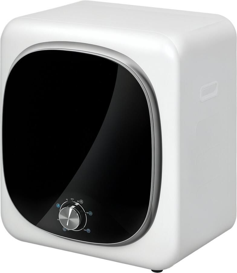 Sogiol Mini wasdroger Compacte droger 5 programma's 800W -voorlader roestvrijstalen trommel voor thuisgebruik wit
