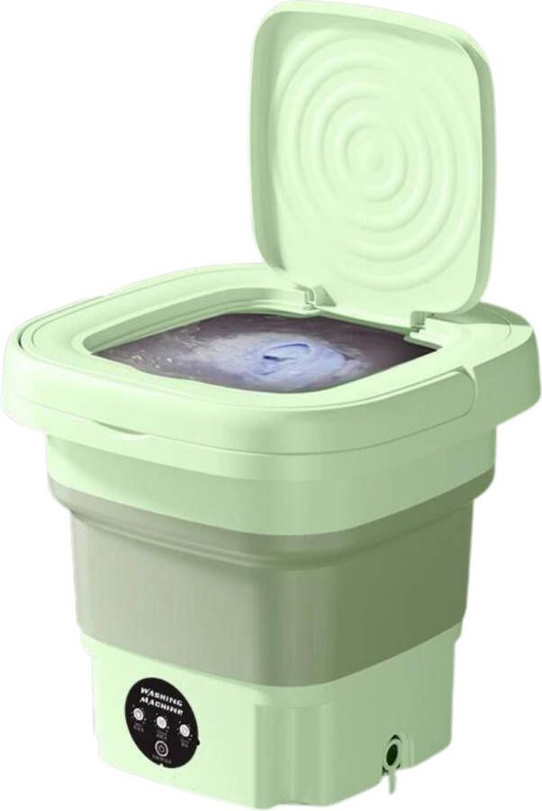 Solidix Opvouwbare Mini Wasmachine met Centrifuge 8L Groen Energiezuinig Draagbaar camping wasmachine Makkelijk op te ruimen kleine wasmachine Handig voor op reis Studenten wasmachine