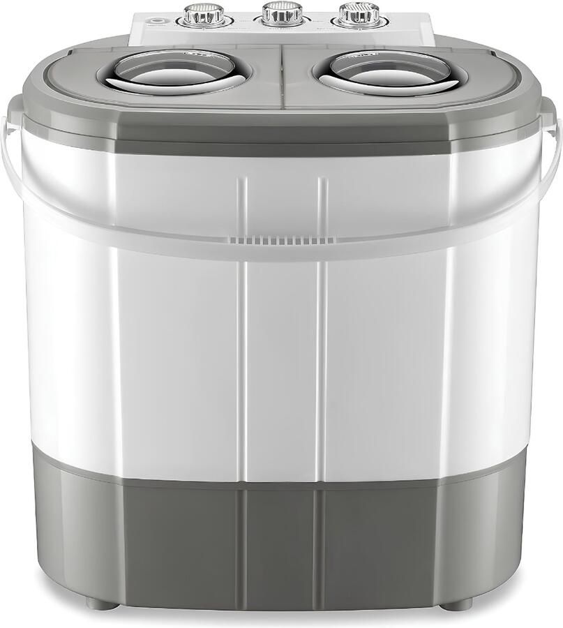 SP Mini Wasmachine Camping Wasmachine Miniwasmachine met Centrifuge Wit Grijs 35cm x 54cm x 57cm
