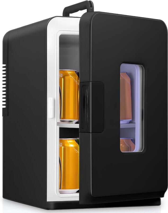 SP Minibar 15L Capaciteit Mini Koelkast Draagbare Koelkast Zwart 45cm x 25cm x 31cm
