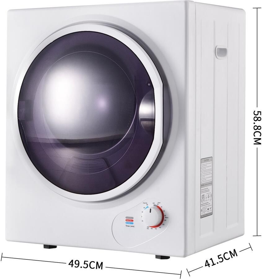 OKWISH Wasdroger Wandmontage – 2 5 Kg – Timer Tot 200 Min – Staal – Wit – Stil En Ruimtebesparend Drogen