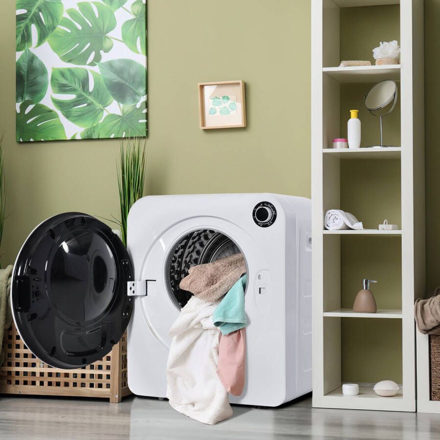 Sweiko Afvoerluchtdroger Wasdroger RVS droger 3 kg 830W Wit Drievoudige filter 5 programma's wit Overhittebescherming Wandmontage [Energieklasse C]