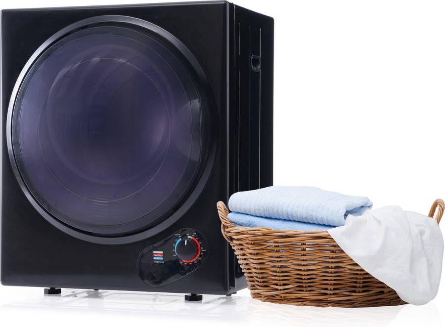 Sweiko Mini wasdroger 2.5 kg kan aan de muur worden gemonteerd eenvoudige bediening 200 minuten timer dubbele filters PTC keramische verwarming roestvrijstalen trommel oververhittingsbescherming 65°C geschikte droogtemperatuur