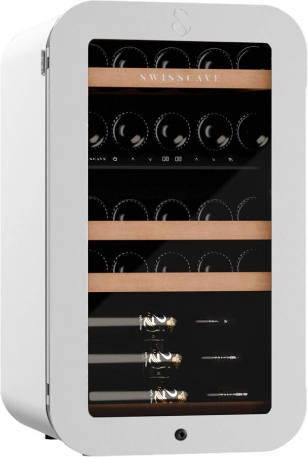 Swisscave WLB-120DF-WHITE 2-zone Wijnkoelkast 83cm 26 flessen