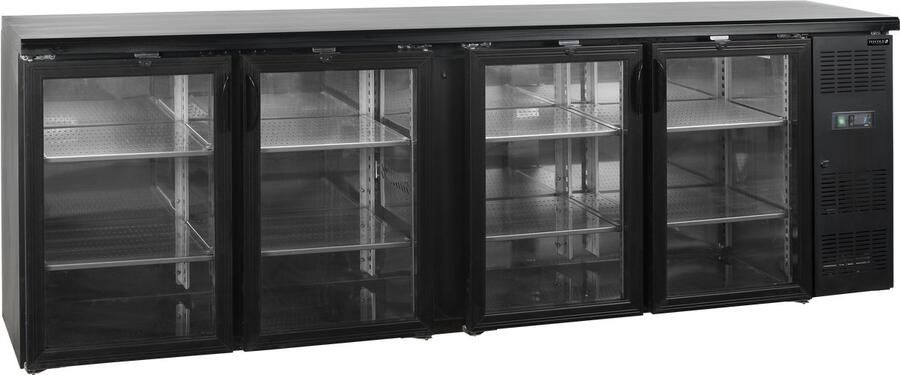 Tefcold CEV425 BLACK L H Flessenkoeler links scharnierend