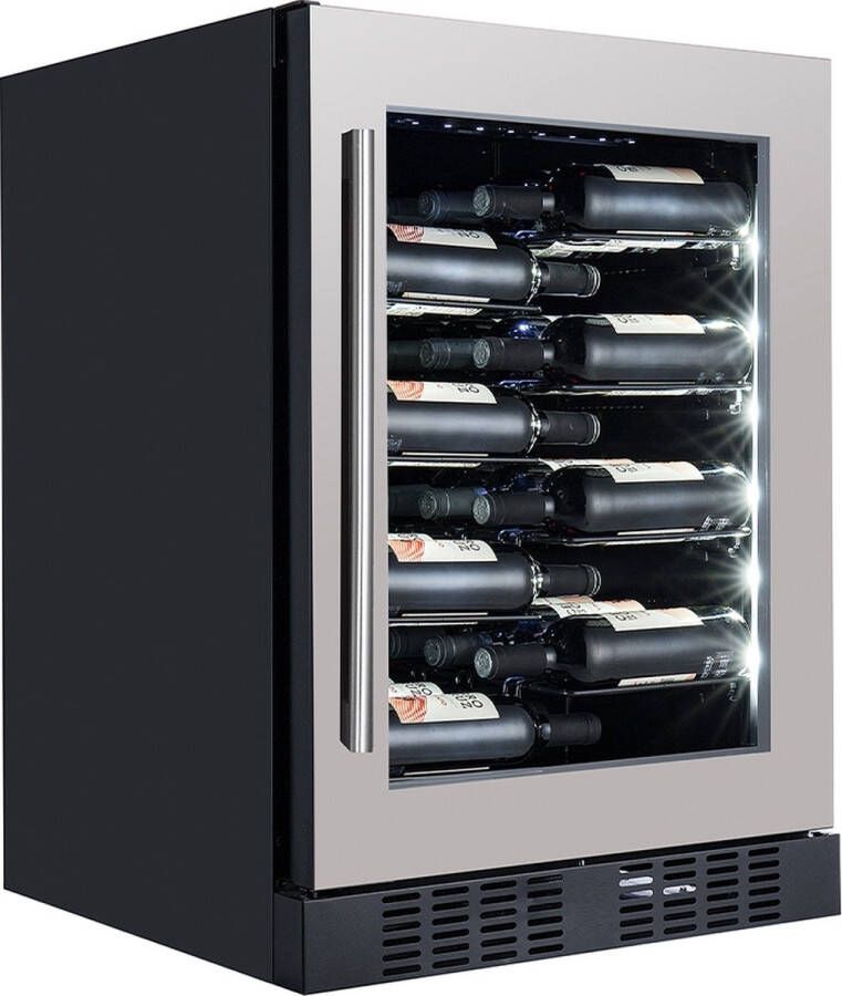 Temptech CPROX60SX wijnkoelkast greeploos 40 flessen zilver