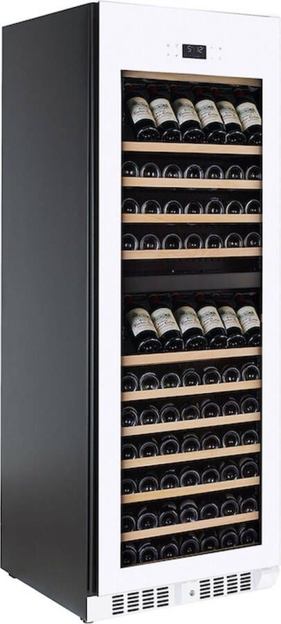Temptech Elegance Wijnkoelkast 2 Zones 150 Flessen Greeploos Aluminium Zilver