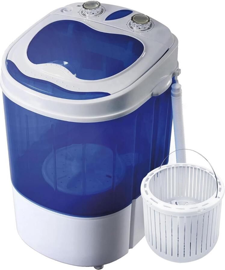 TIM. TIM Camping Wasmachine Mini Wasmachine Wasmachines Capaciteit van Kleding 3 kg Laag Water- en Energieverbruik Blauw 36cm x 37cm x 53cm