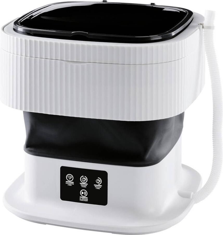 TIM. TIM Camping Wasmachine Mini Wasmachine Wasmachines met 2 Wasprogramma's en een Centrifuge Opvouwbaar en Stil 1 KG Wit 30cm x 30cm x 30cm