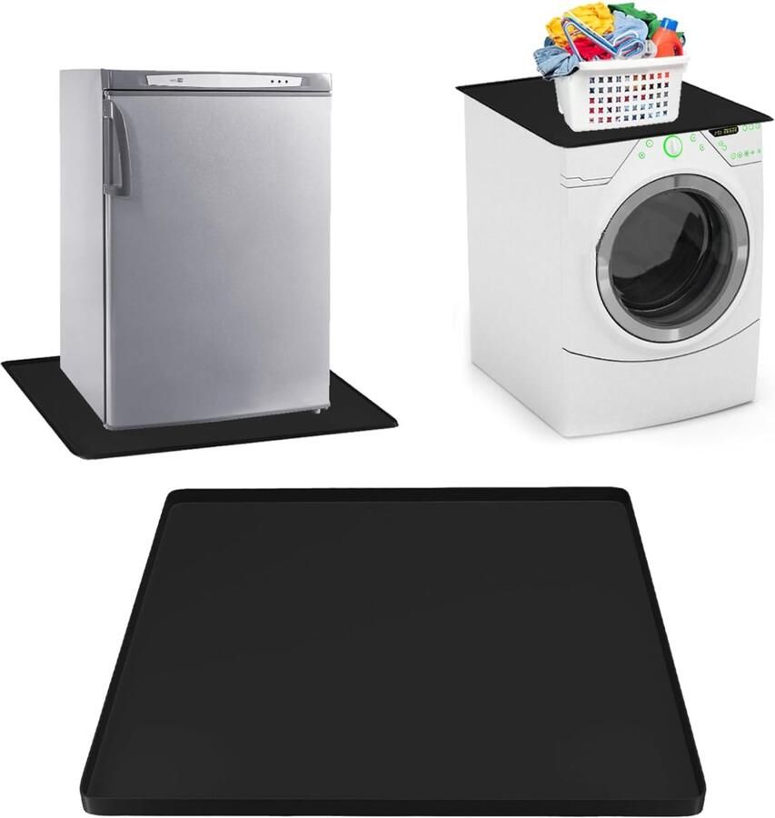 TIM. TIM Lekbak Wasmachine Lekbak Anti Trillingsmat Wasmachine Lekbak Wasmachine 60x60 x Lekbak Wasmachine Universeel Zwart- 60cm x 60cm x 2cm