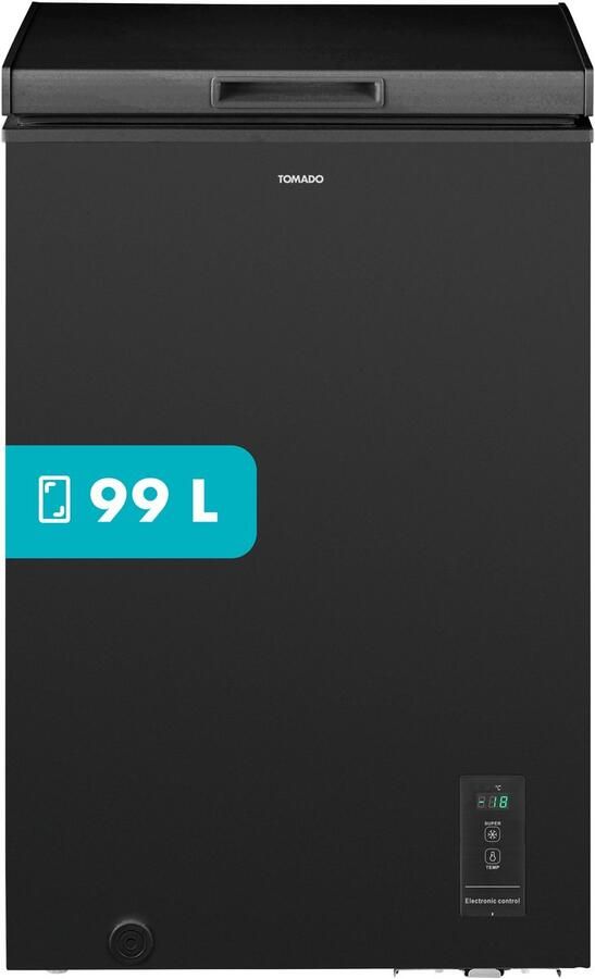 Tomado TCF0991B Vrieskist 99 liter Supervriezen Digitaal thermostaat Low Frost Energielabel E Zwart