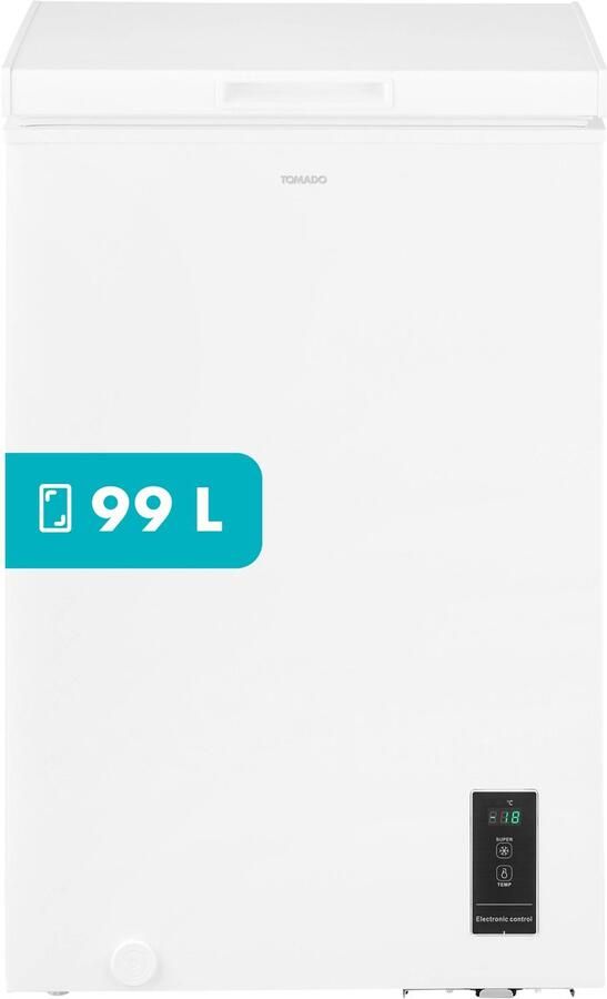Tomado TCF0991W Vrieskist 99 liter Supervriezen Digitaal thermostaat Low Frost Energielabel E Wit