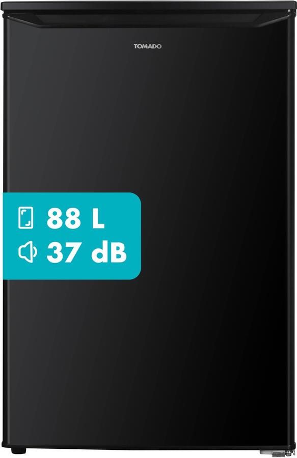 Tomado TFT5501B Tafelmodel vriezer energiezuinig 88 liter 55 cm breed Energielabel C Diepvries Compact Vrijstaand 3 vrieslades Zwart