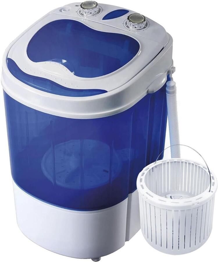 TOPCHOICE Mini Wasmachine Compacte Opvouwbare Campingwasmachine 36x37x53cm Wit