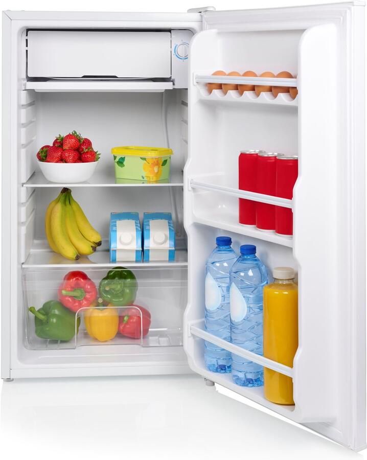 Tristar Koelkast Vrijstaand KB-7391 Tafelmodel Koelkast 91 liter Compacte Koelkast met Vriesvak Geschikt als campingkoelkast voor tent en caravan Wit