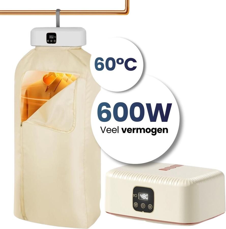 Velomira Mini Droger Elektrische Wasdroger Mini Opvouwbare Wasdroger Voor Studenten Camping & Reizen – Met Timer
