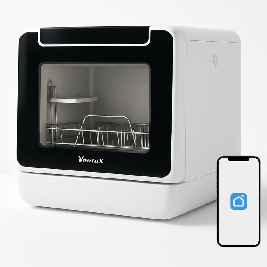 Ventux Mini Vaatwasser Inc.App Camping Vaatwasser Mini Vaatwasser met 8 Programs Kleine Vaatwasser Mini Afwasmachine Portable Vaatwasser Draagbare Vaatwasser Tafelvaatwasser Smalle Vaatwasser - Foto 2