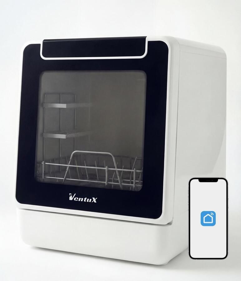 Ventux Mini Vaatwasser Inc.App Camping Vaatwasser Mini Vaatwasser met 8 Programs Kleine Vaatwasser Mini Afwasmachine Portable Vaatwasser Draagbare Vaatwasser Tafelvaatwasser Smalle Vaatwasser - Foto 4