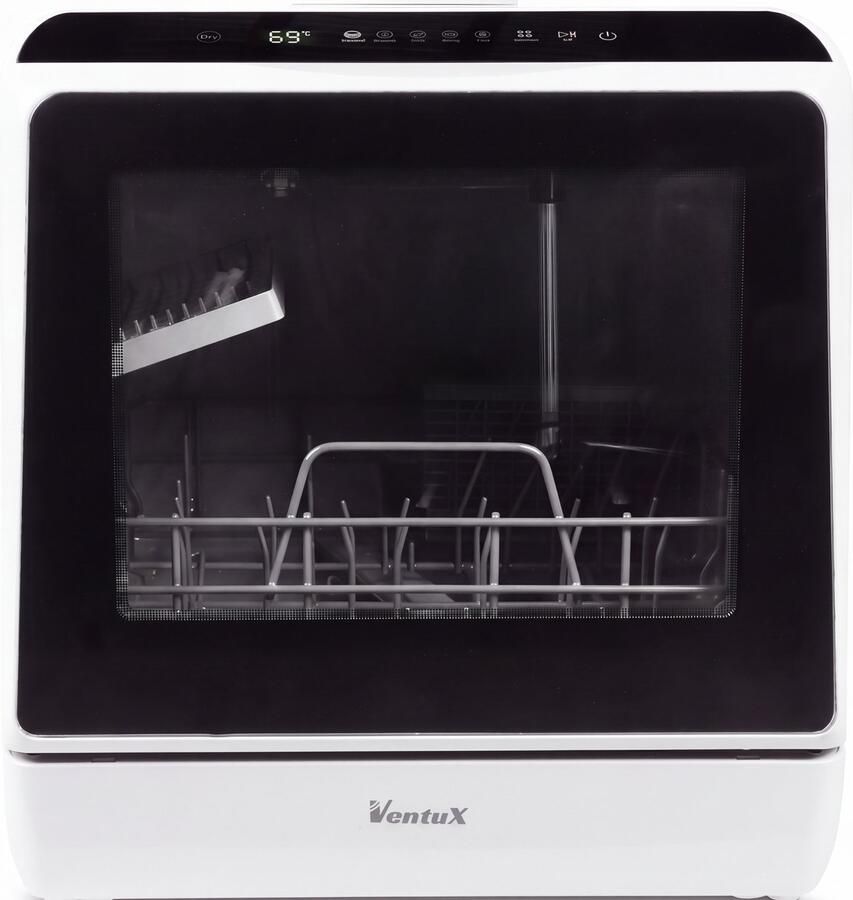 Ventux Mini Vaatwasser Incl. App – Afwasmachine – 5 Programma s – 900 Watt – 42 5 x 42 8 x 45 8 cm Wit - Foto 3