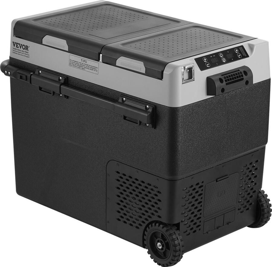 Vevor Draagbare Autokoelkast Met Vriesvak 58 Liter Dubbele Zone Koelboxcompressor