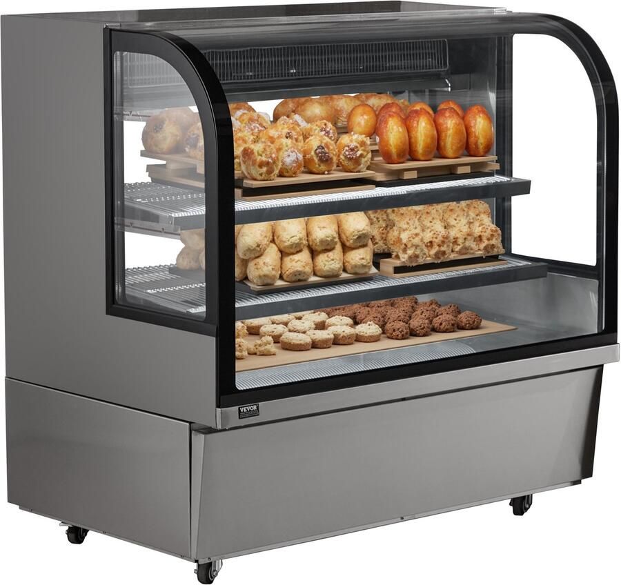 Vevor koelvitrine bakkerijvitrine koelkastvitrine 505L 2-laags LED