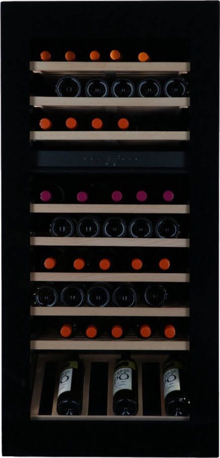 Vinata Premium Wijnklimaatkast Cevedale Inbouw Zwart 65 flessen 122.1 x 59.2x 56 cm Glazen deur
